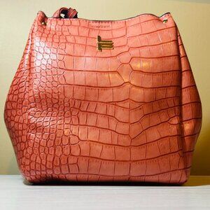 London Fog Croc Salmon Rose Bag